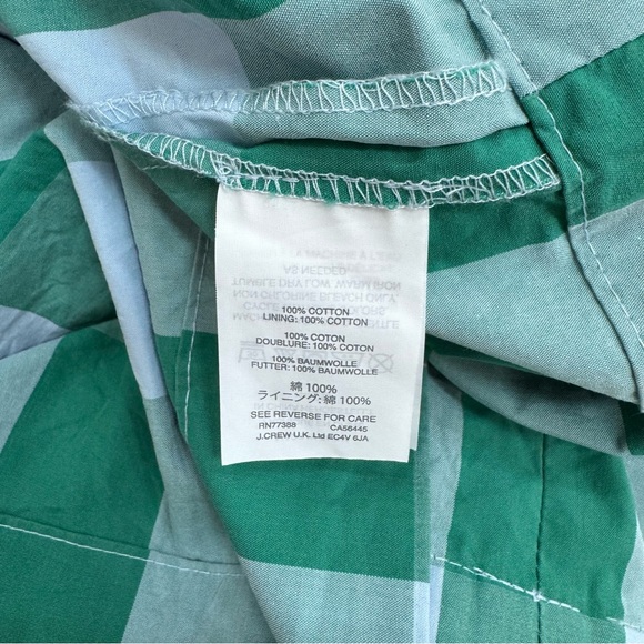 J. Crew Karina Gingham Midi Dress Green Blue Check Square Neckline Size 4 50s - Picture 8 of 11